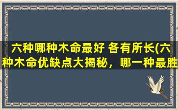 六种哪种木命最好 各有所长(六种木命优缺点大揭秘，哪一种最胜一筹？)